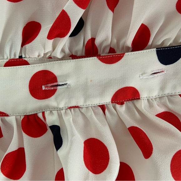 *HOST PICK* 80s INSPIRED DRESS WITH POLKA DOTS / SMALL - MEDIUM / BLEU MARINE - Picture 9 of 9